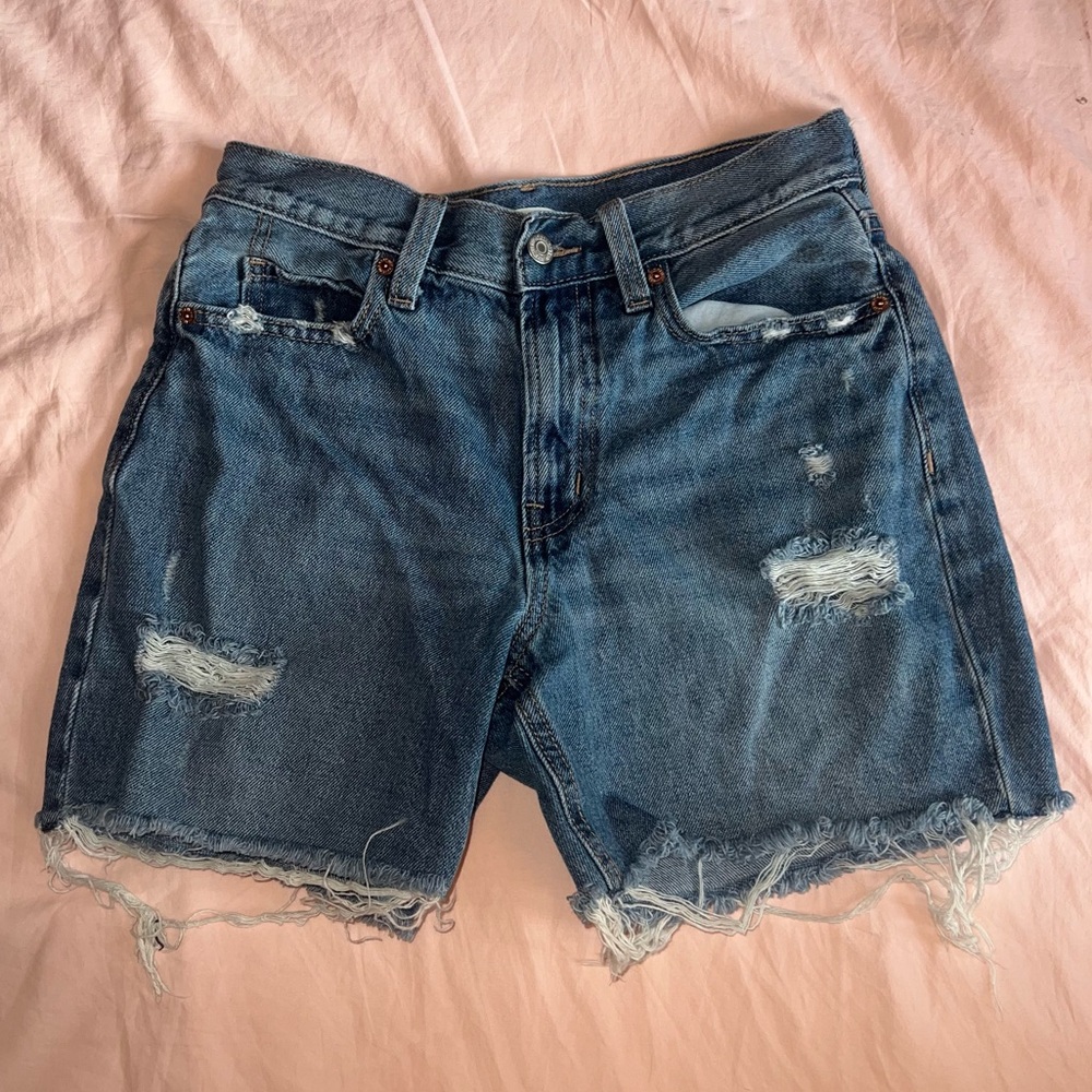 Distressed Denim Shorts